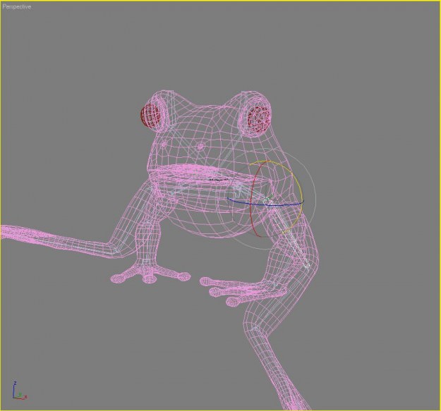 Frogs and Mosquito in a complete cartoon scene Low-poly 3D model_1