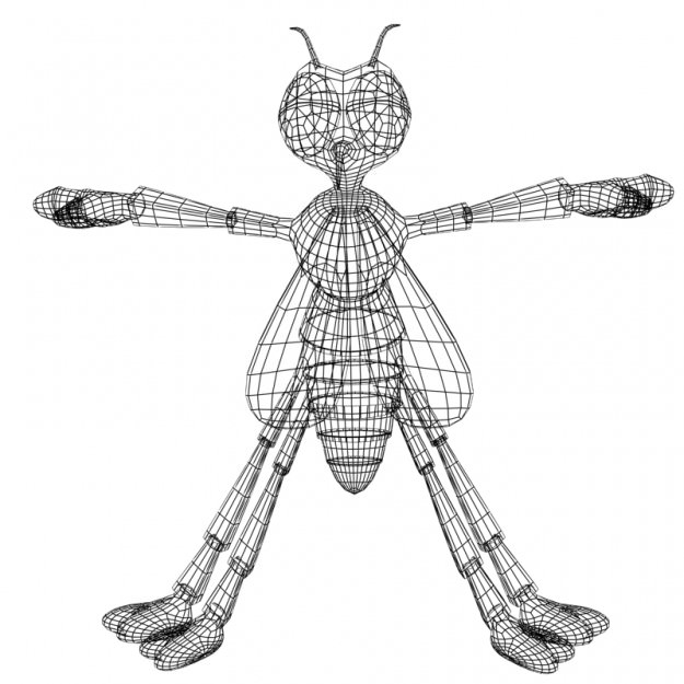 Frogs and Mosquito in a complete cartoon scene Low-poly 3D model_10