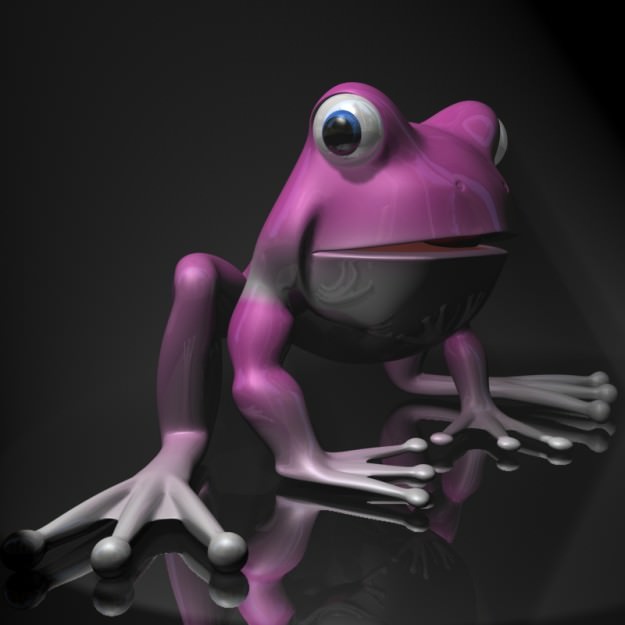 Frogs and Mosquito in a complete cartoon scene Low-poly 3D model_5