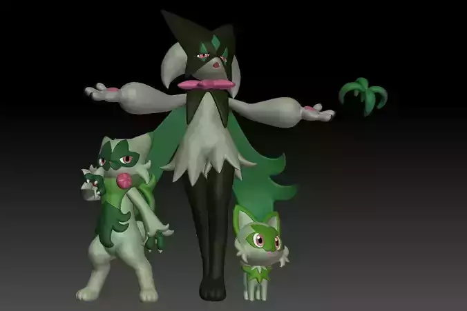 Pokemon Sprigatito Floragato Meowscarada