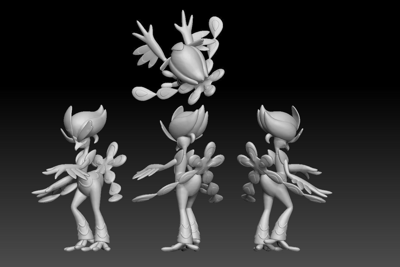 Pokemon Quaxly Quaxwell Quaquaval 3D print model_3