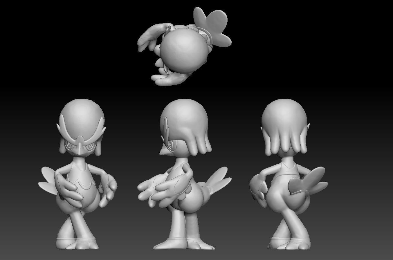 Pokemon Quaxly Quaxwell Quaquaval 3D print model_2
