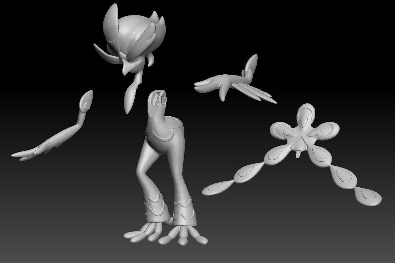 Pokemon Quaxly Quaxwell Quaquaval 3D print model_4