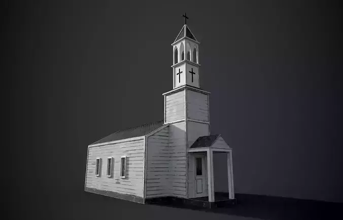 Church Low-poly 3D model