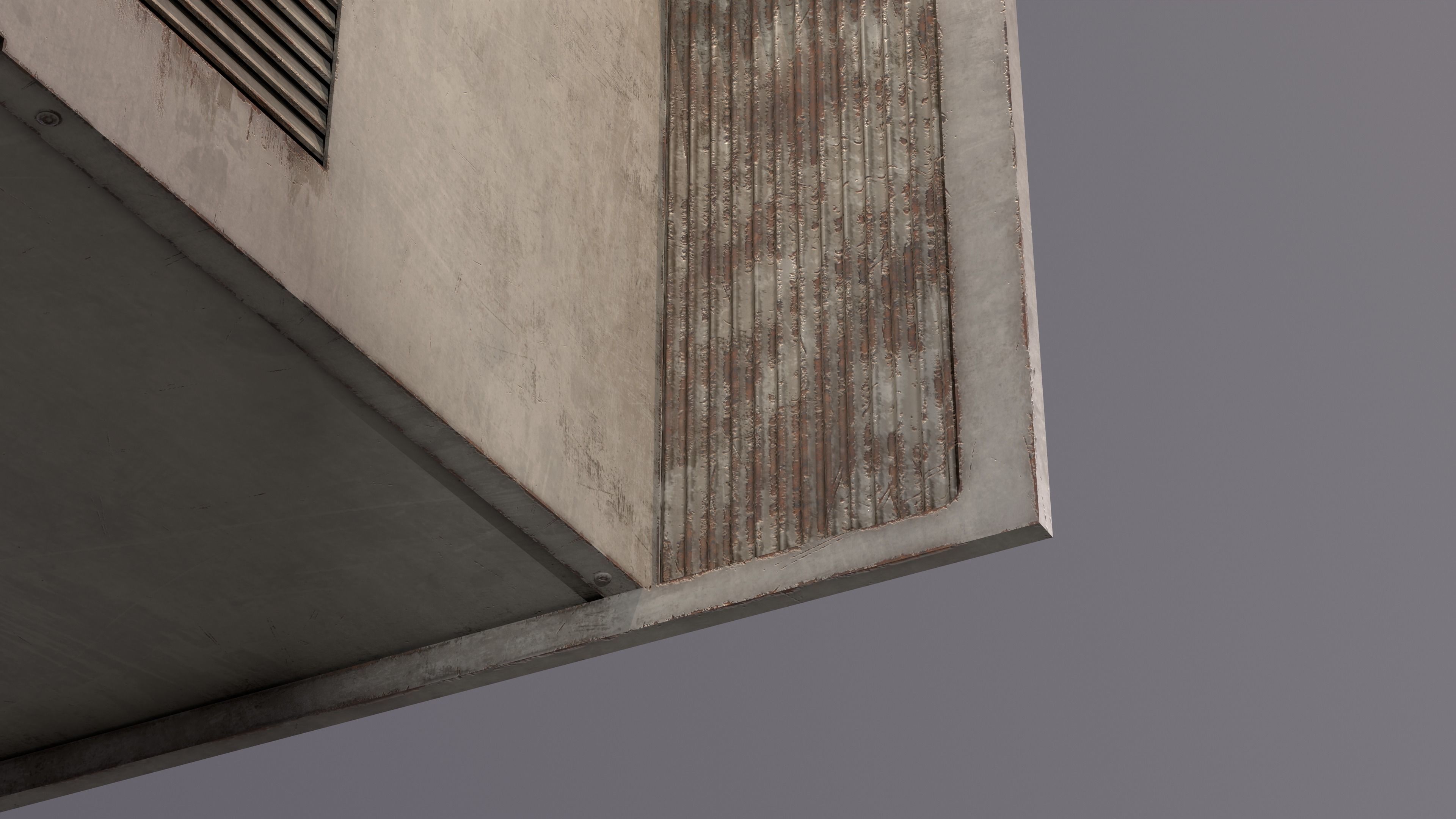 Window AC Unit Low-poly 3D model_4