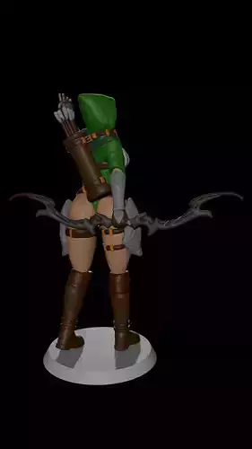 Female fantasy archer pinup 3d printabel Free 3D print model