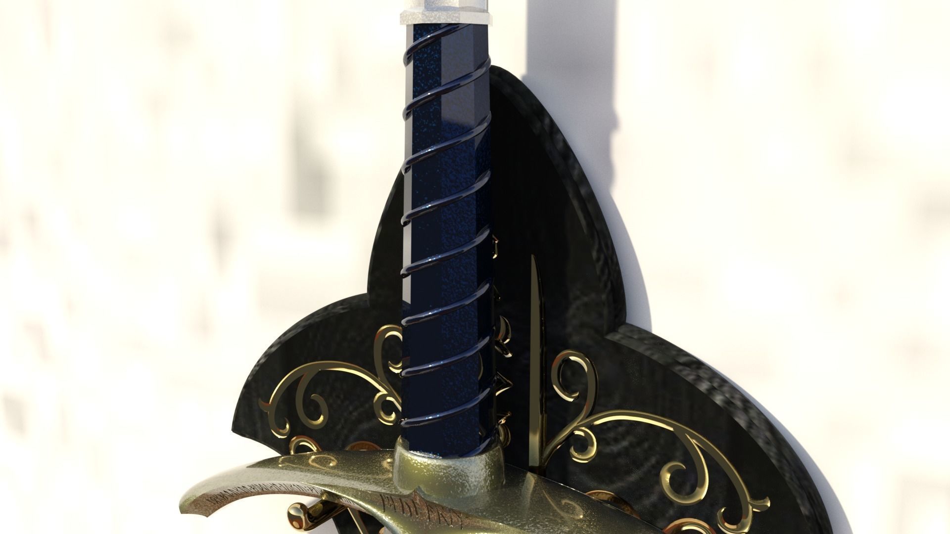 Glamdring sword in snow 3D print model_7