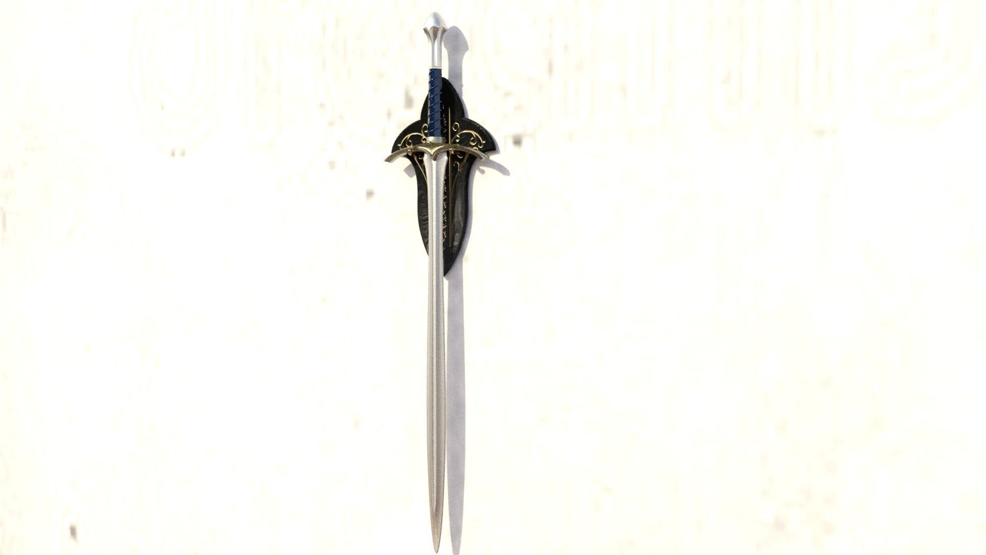 Glamdring sword in snow 3D print model_2