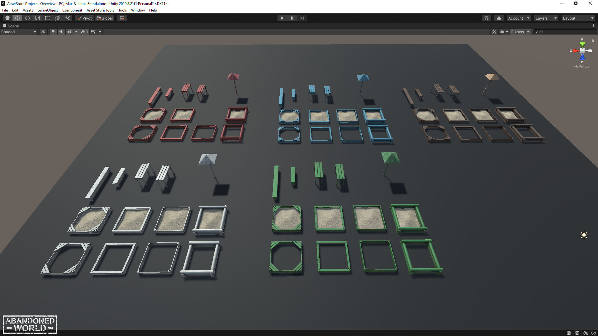 Sandbox Set For Playground Low-poly 3D model_14