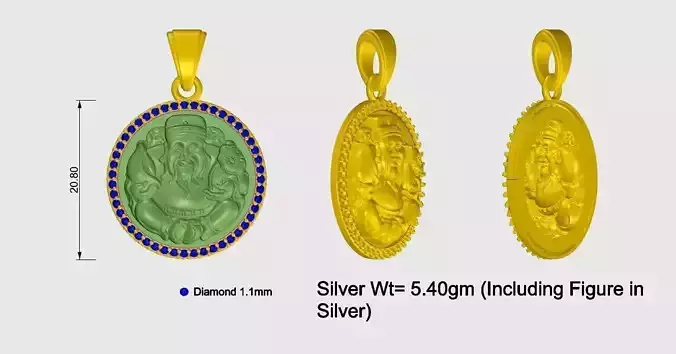 Lord Buddha Pendant Design Silver Pendant Oxidised