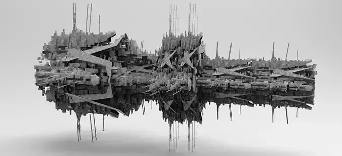 Sci-Fi City dystopia Mega city colony 7