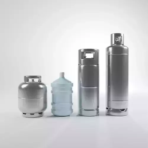 gas cylinders and water bottle