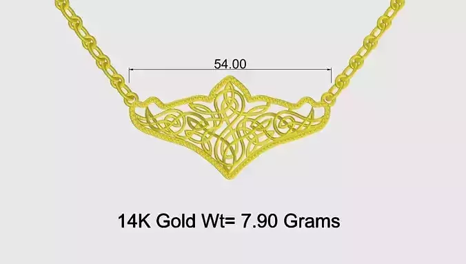 Wing Shape Gold Light Weight Necklace For Women 3D print model