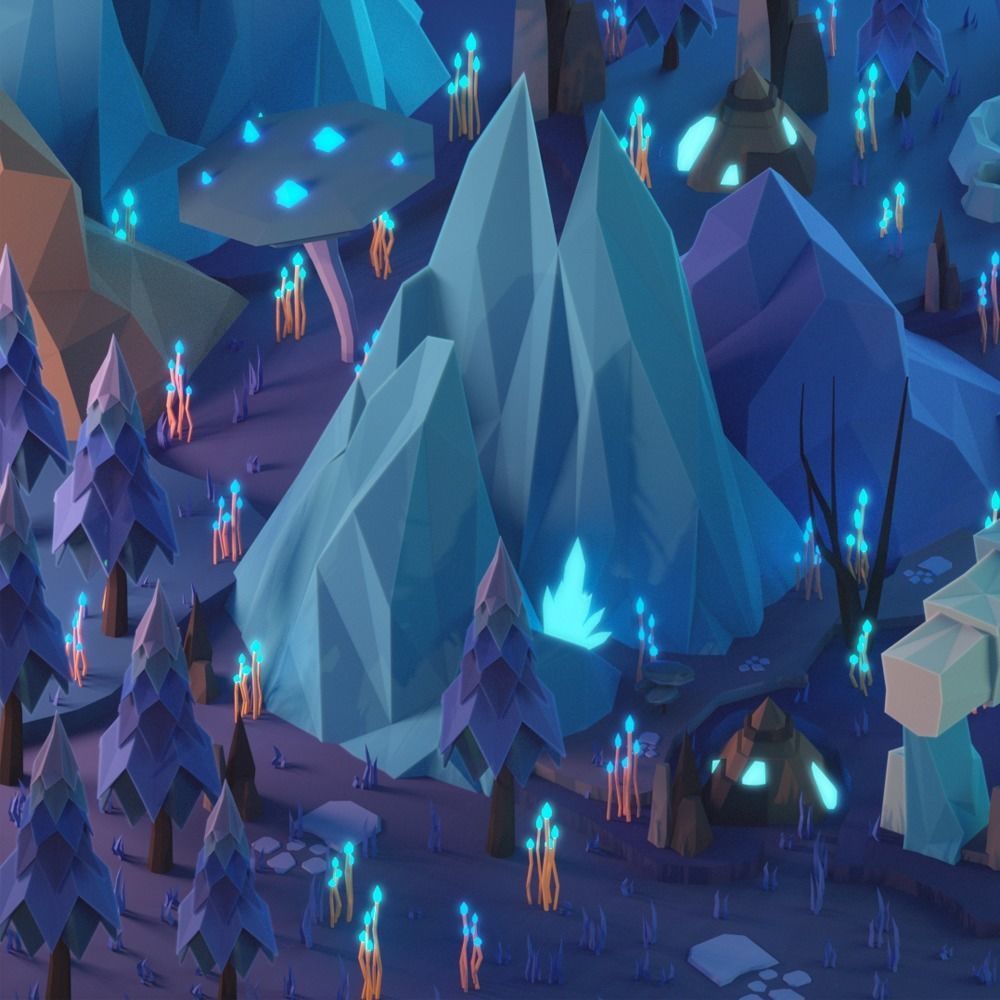 Free Demo of Low Poly Space Alien Worlds 3D Asset Pack Free low-poly 3D model_7