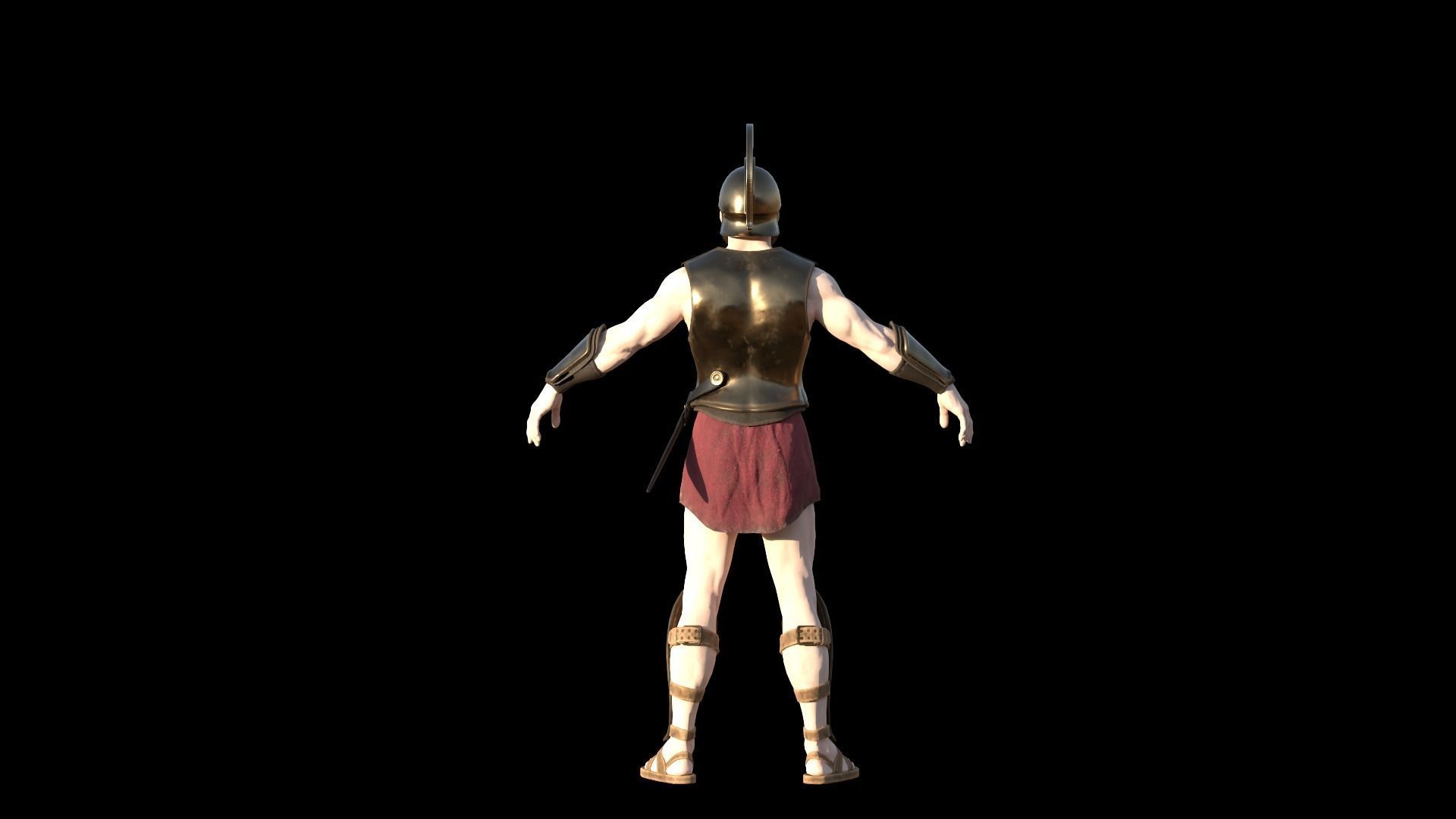 Modular Spartan Warrior Low-poly 3D model_5