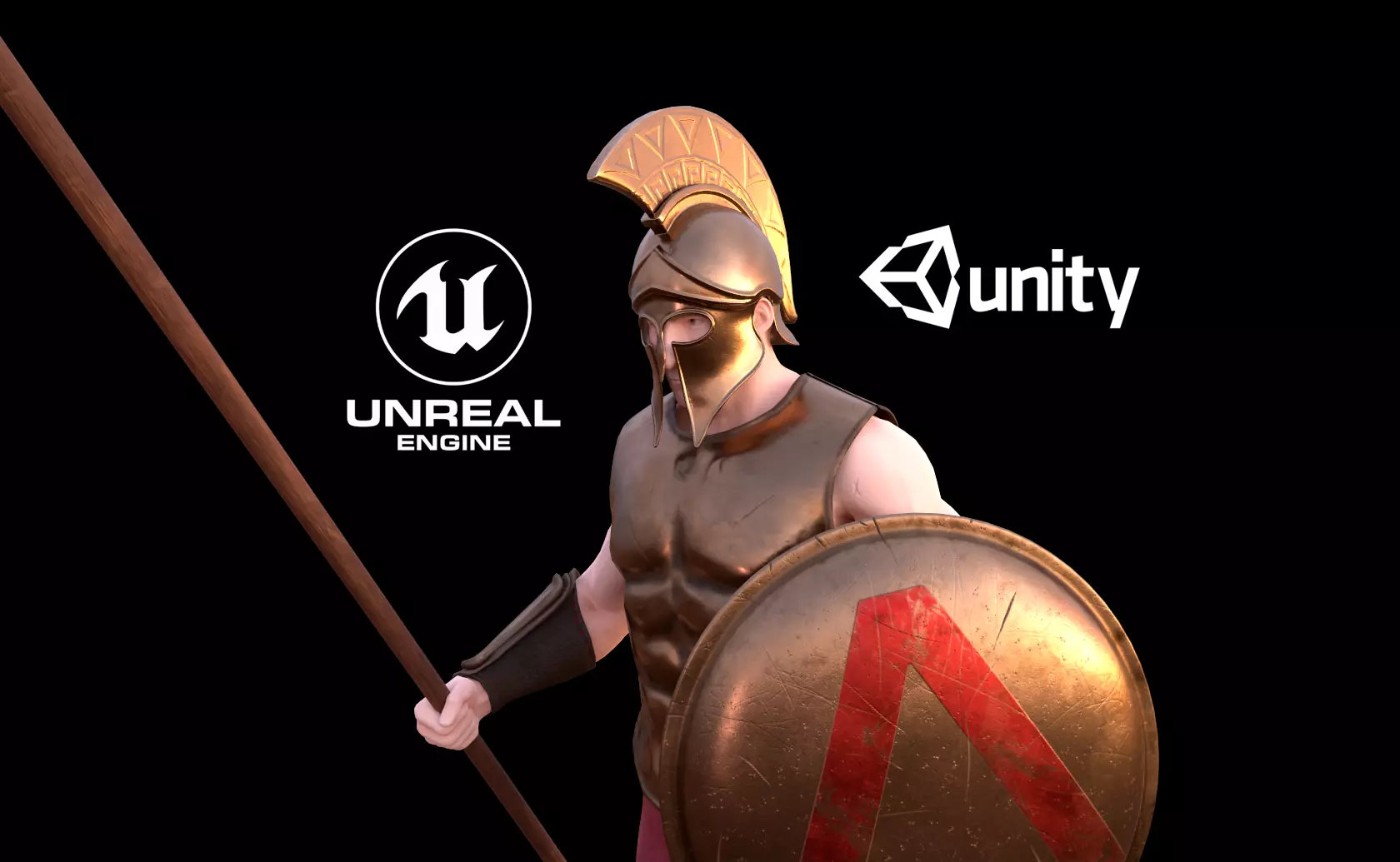 Modular Spartan Warrior Low-poly 3D model_0