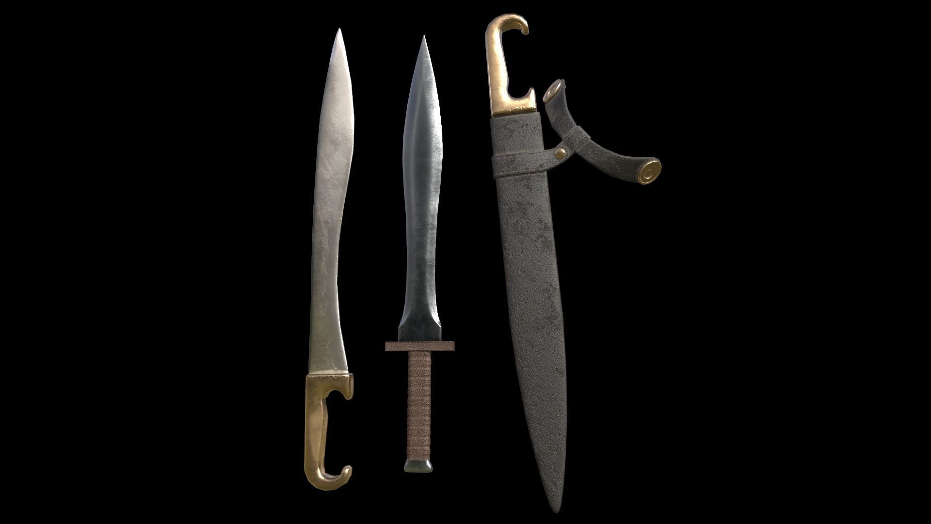 Modular Spartan Warrior Low-poly 3D model_8