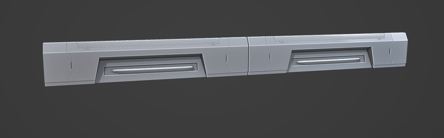 Sci-Fi panels kit Low-poly 3D model_8