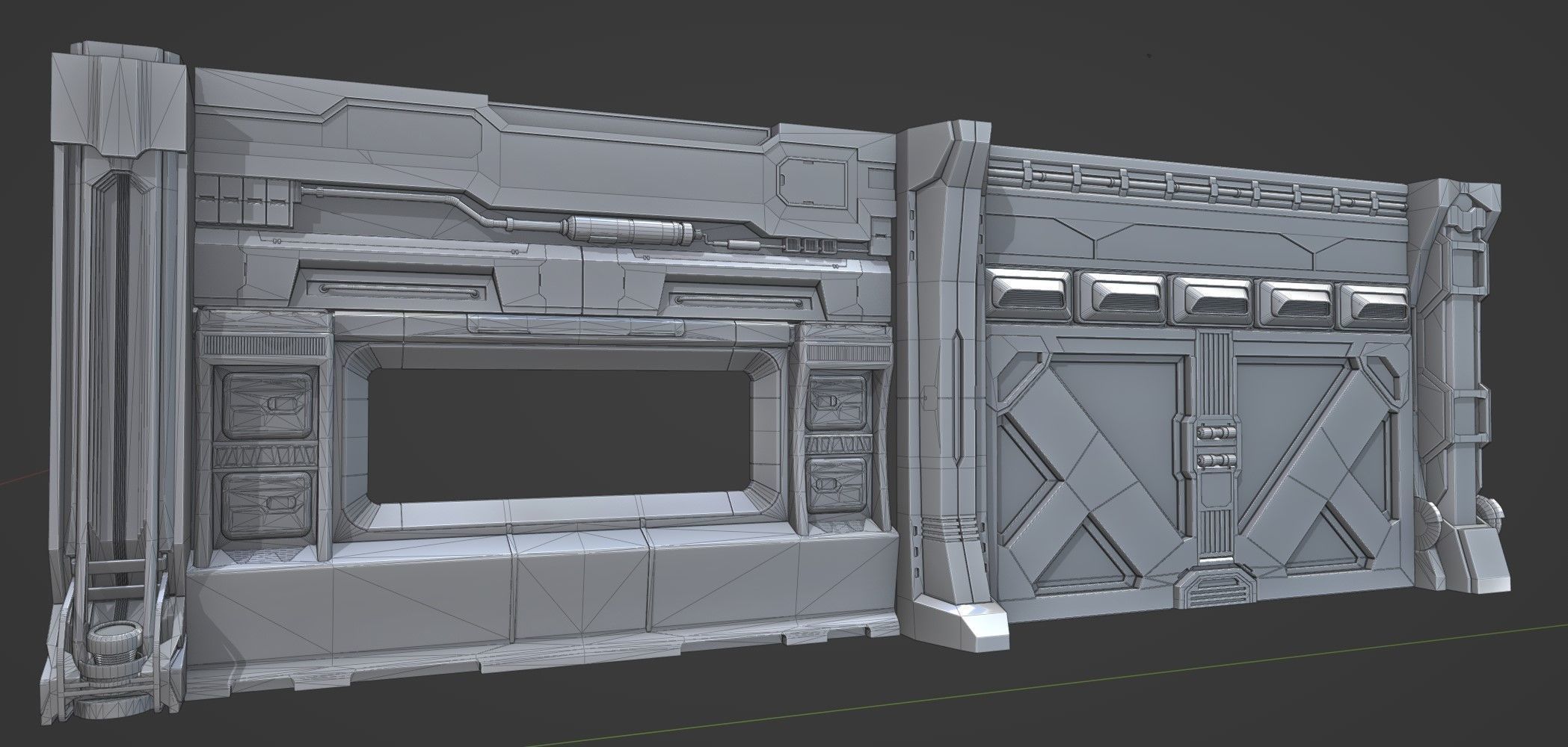 Sci-Fi panels kit Low-poly 3D model_2