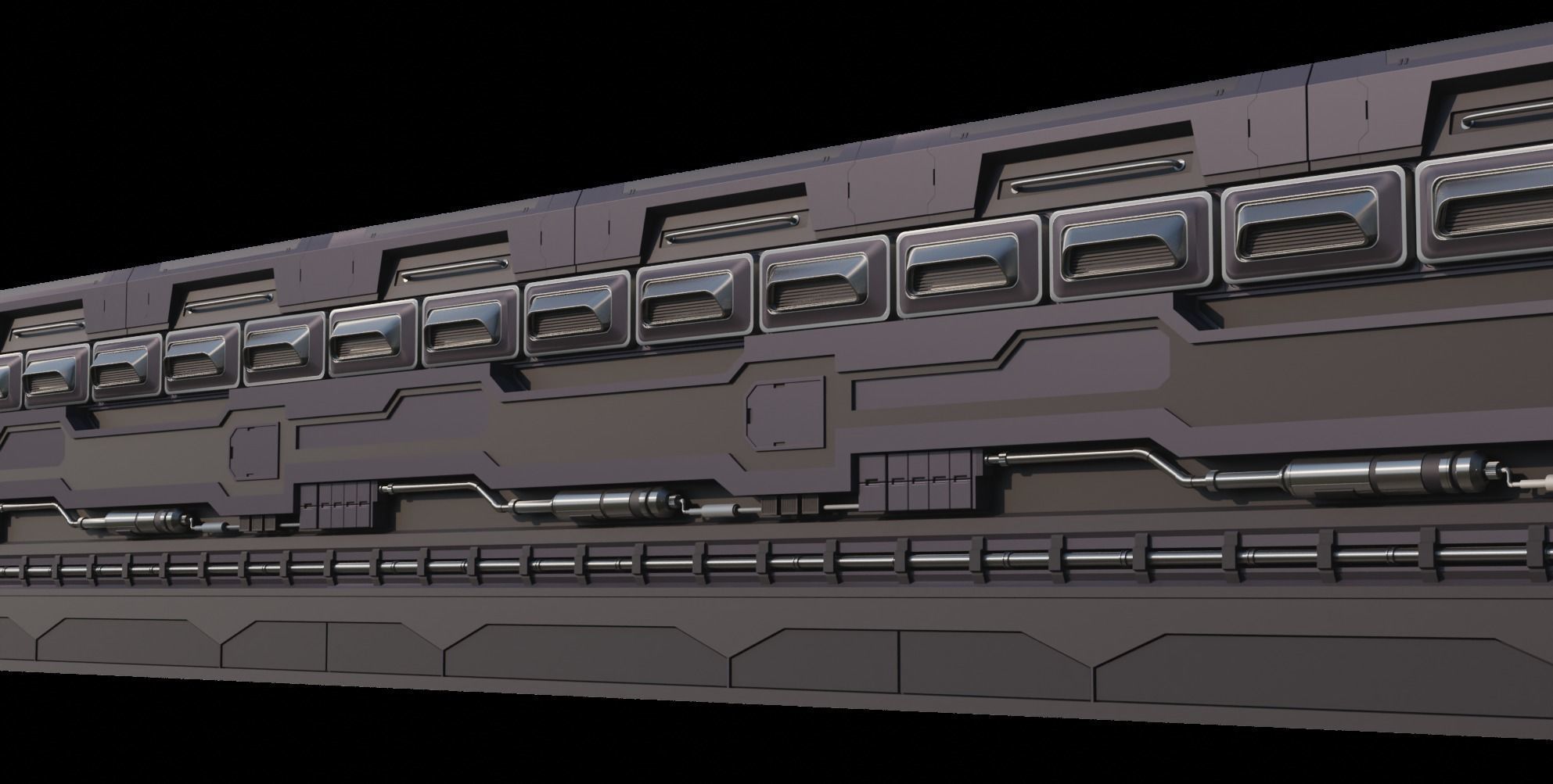 Sci-Fi panels kit Low-poly 3D model_3