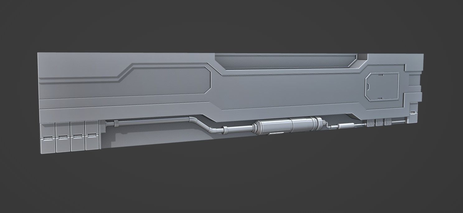 Sci-Fi panels kit Low-poly 3D model_16