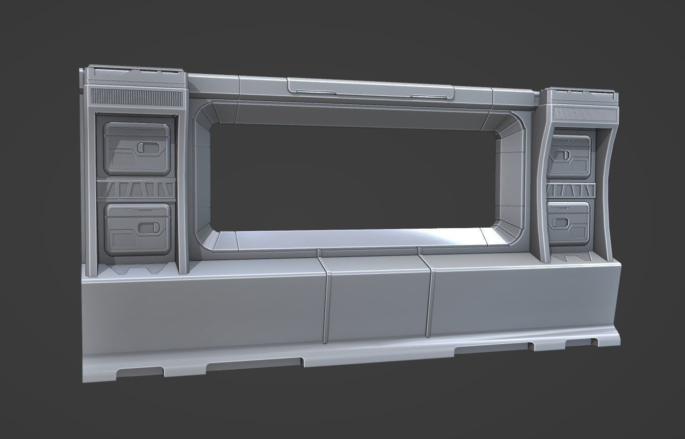 Sci-Fi panels kit Low-poly 3D model_12