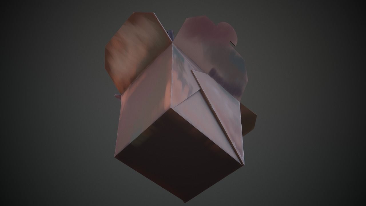 Meal Box with pasta low poly 3d model Low-poly 3D model_9