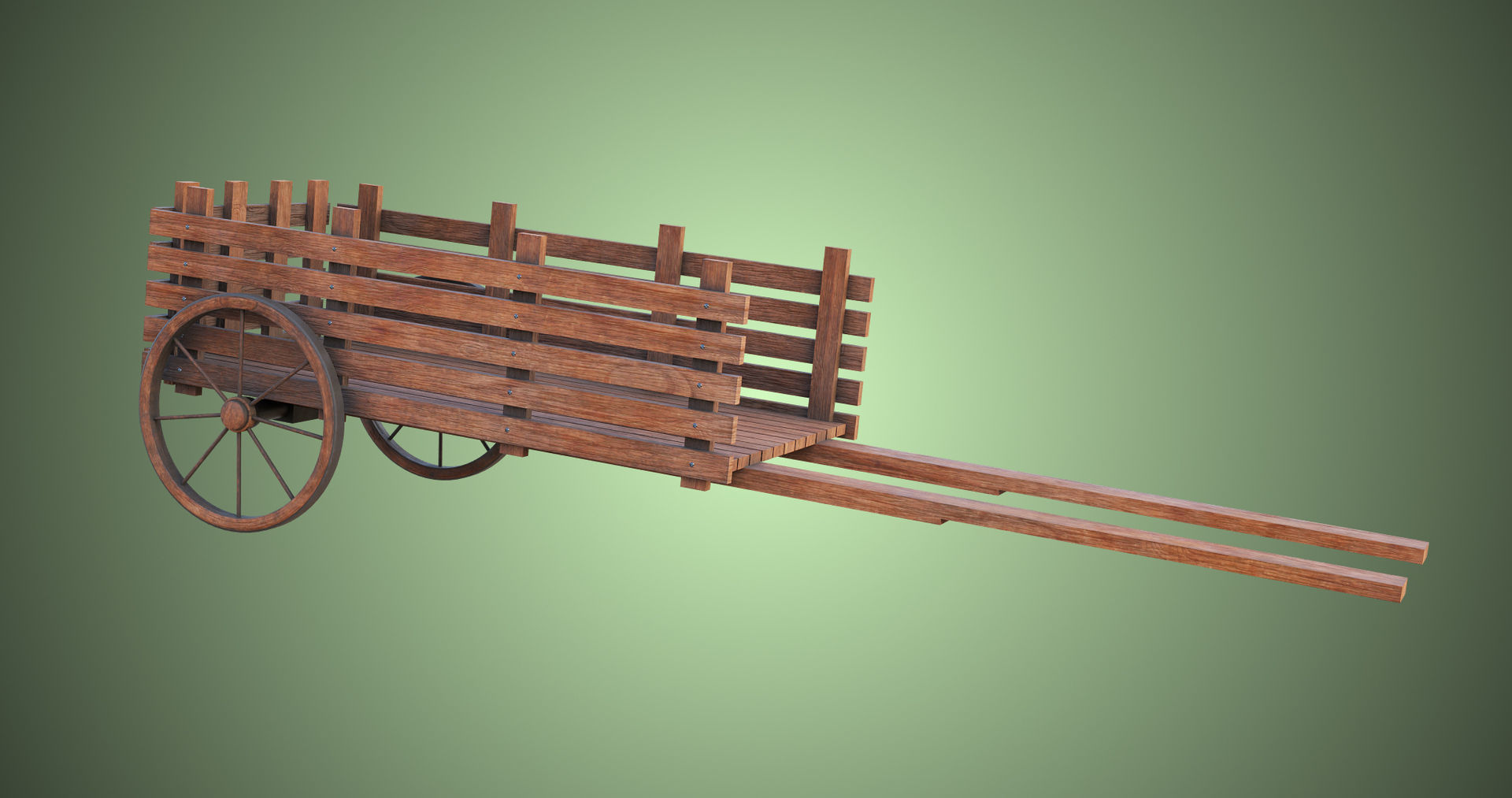 Wooden Cart04 All PBR Unity UE Textures Included Low-poly 3D model_7