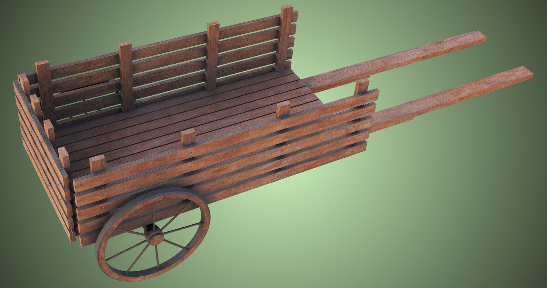 Wooden Cart04 All PBR Unity UE Textures Included Low-poly 3D model_16
