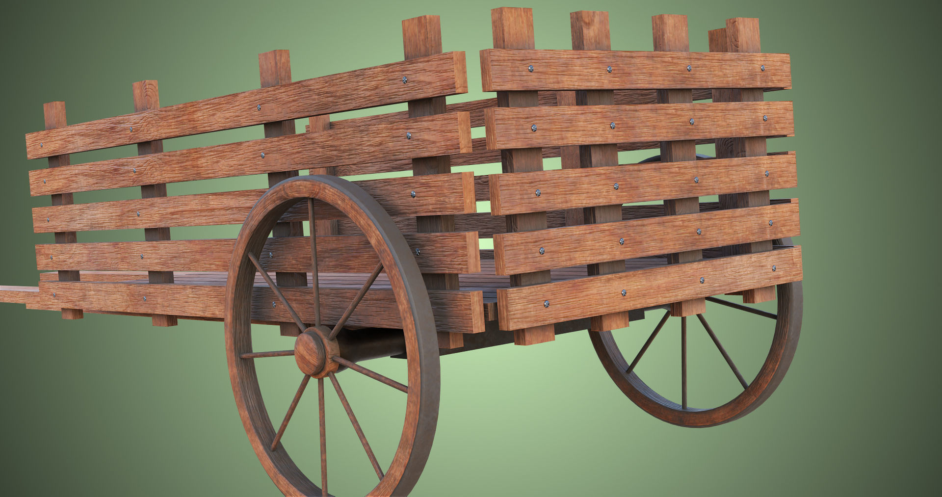 Wooden Cart04 All PBR Unity UE Textures Included Low-poly 3D model_28