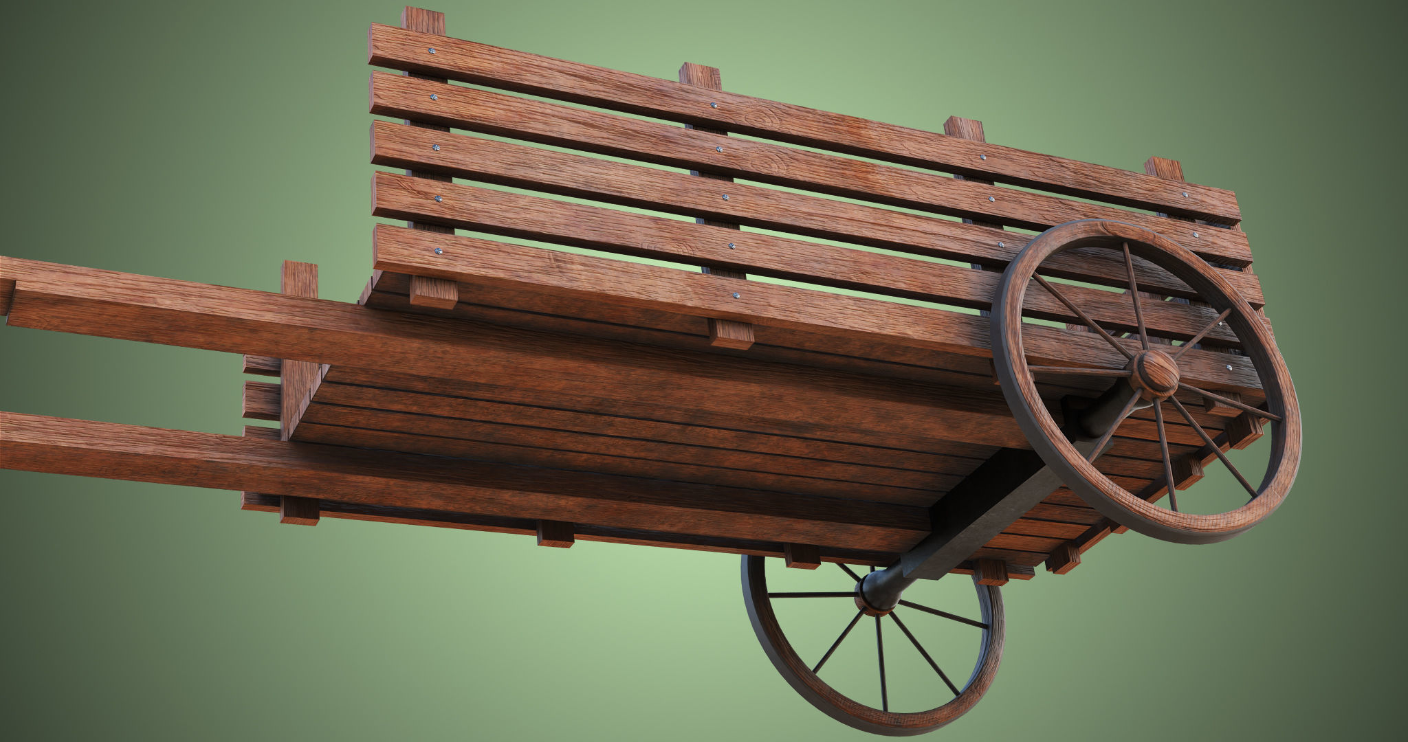 Wooden Cart04 All PBR Unity UE Textures Included Low-poly 3D model_24