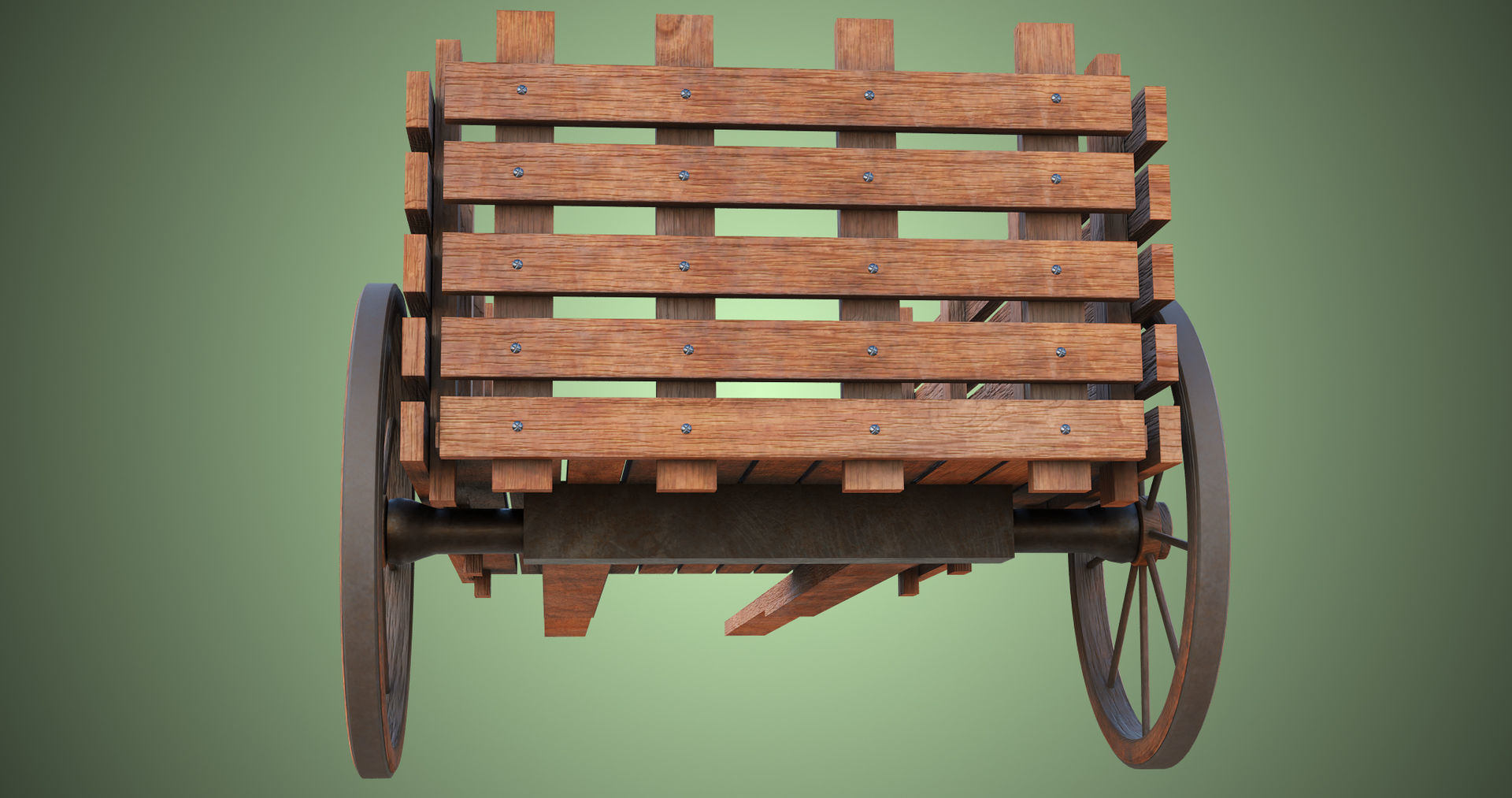 Wooden Cart04 All PBR Unity UE Textures Included Low-poly 3D model_30