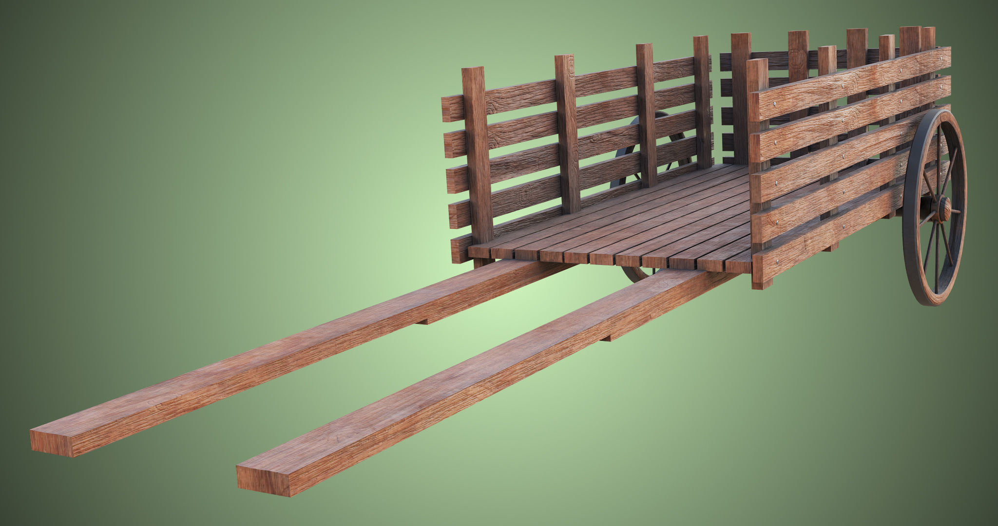 Wooden Cart04 All PBR Unity UE Textures Included Low-poly 3D model_17