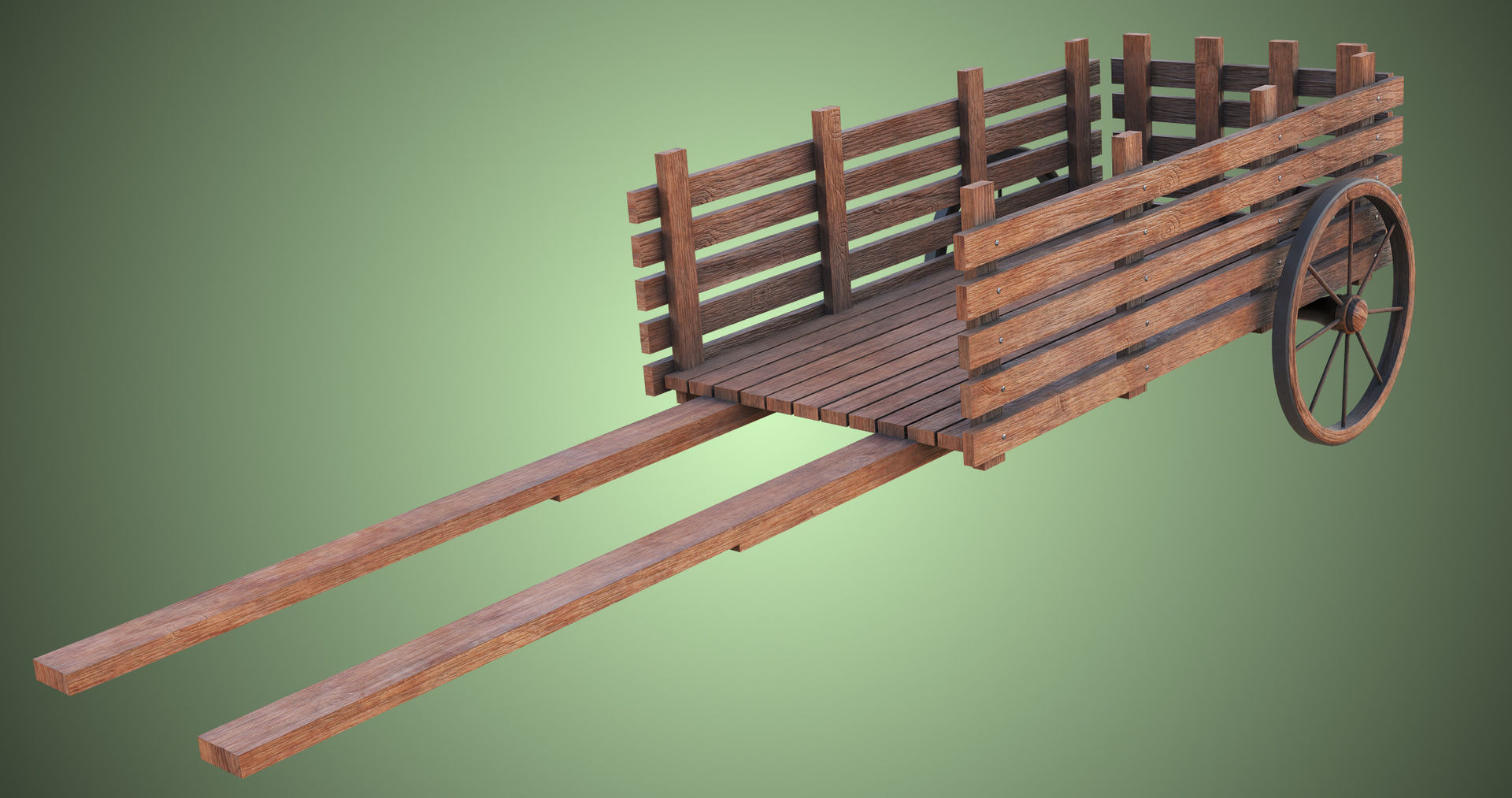 Wooden Cart04 All PBR Unity UE Textures Included Low-poly 3D model_11
