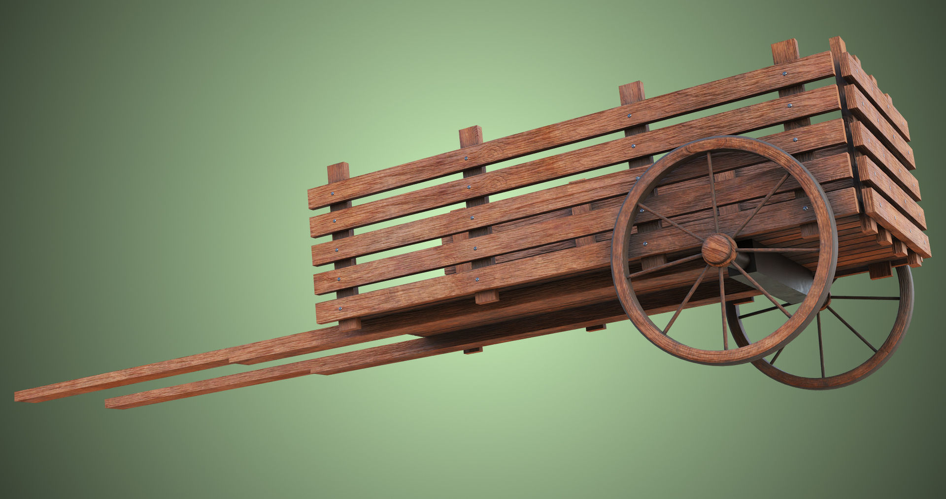 Wooden Cart04 All PBR Unity UE Textures Included Low-poly 3D model_15