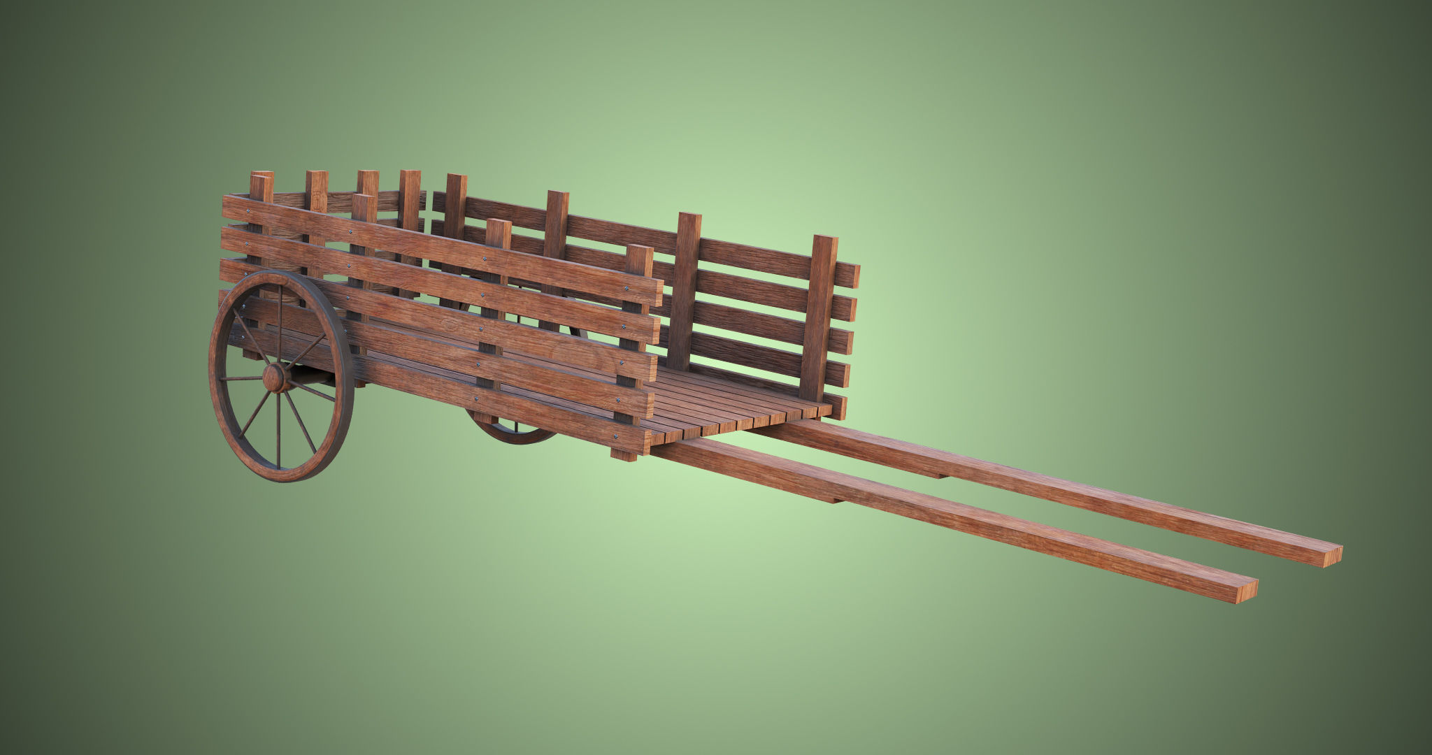 Wooden Cart04 All PBR Unity UE Textures Included Low-poly 3D model_10