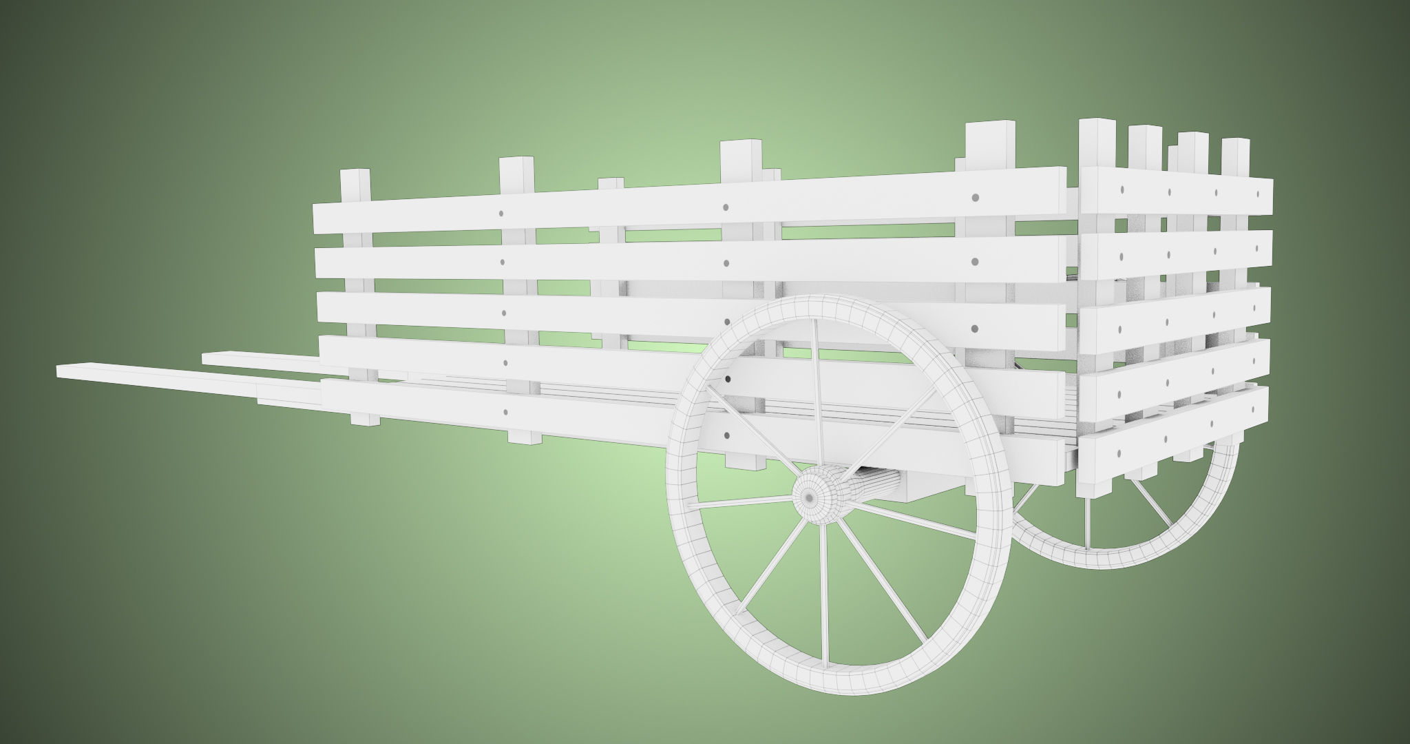 Wooden Cart04 All PBR Unity UE Textures Included Low-poly 3D model_34
