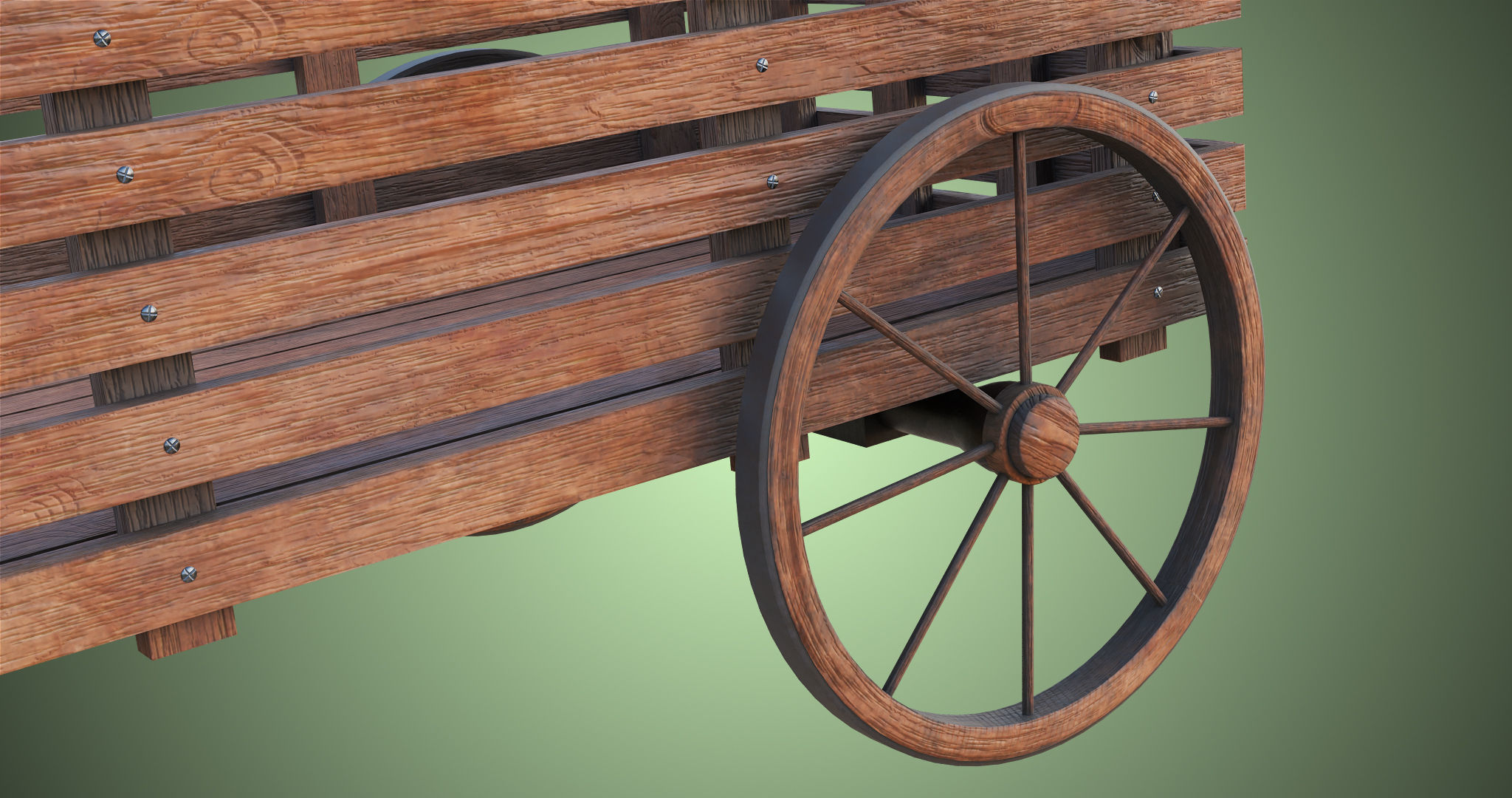 Wooden Cart04 All PBR Unity UE Textures Included Low-poly 3D model_19