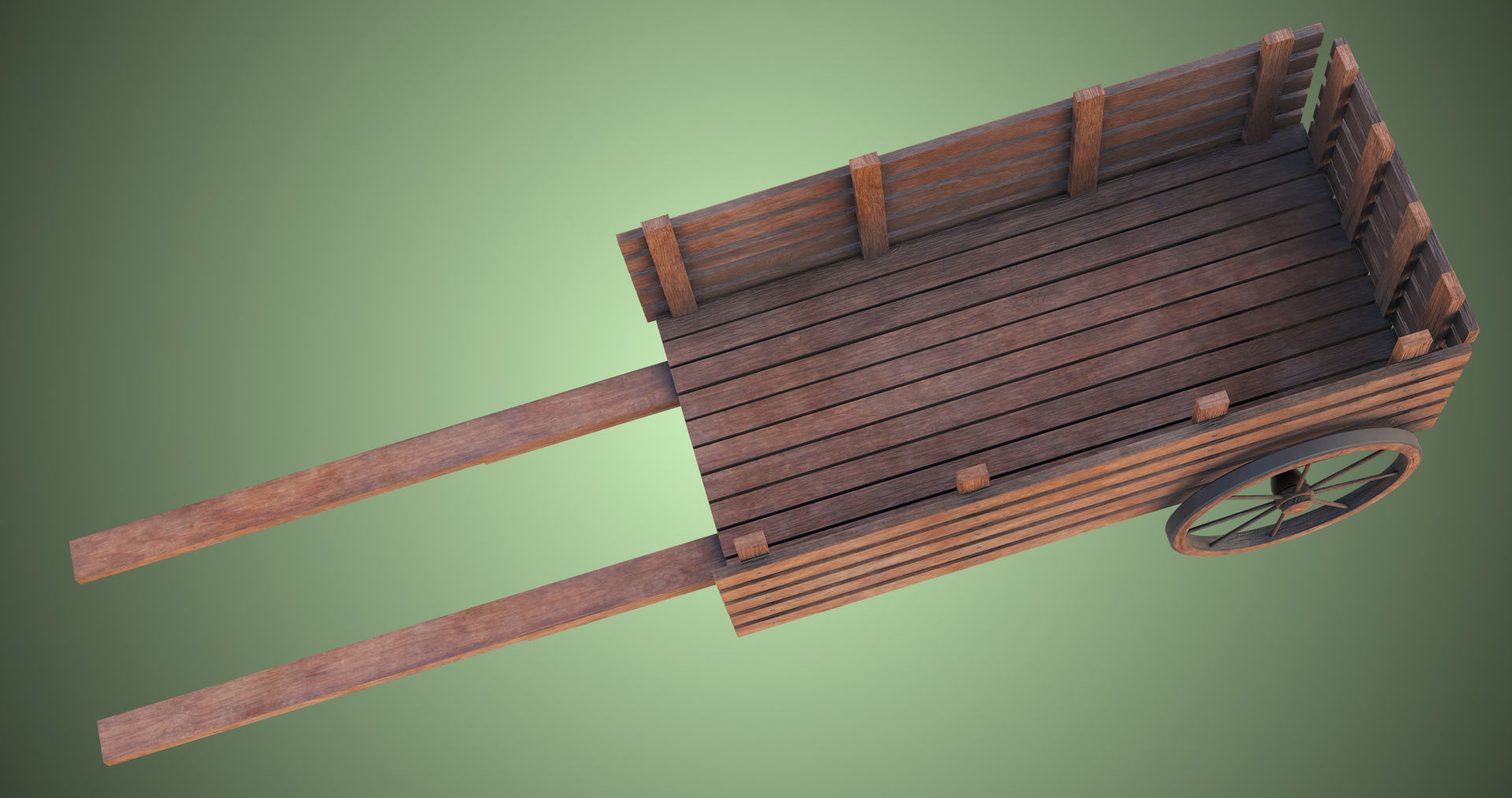 Wooden Cart04 All PBR Unity UE Textures Included Low-poly 3D model_21