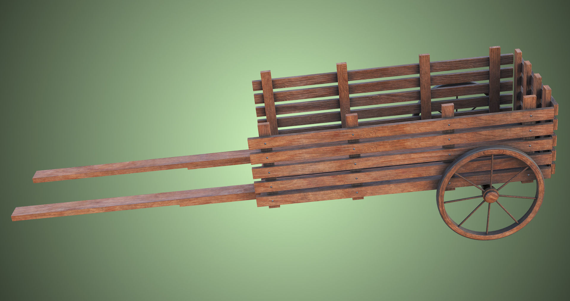 Wooden Cart04 All PBR Unity UE Textures Included Low-poly 3D model_9