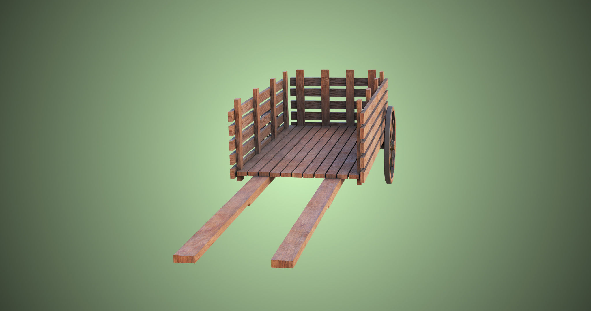 Wooden Cart04 All PBR Unity UE Textures Included Low-poly 3D model_18