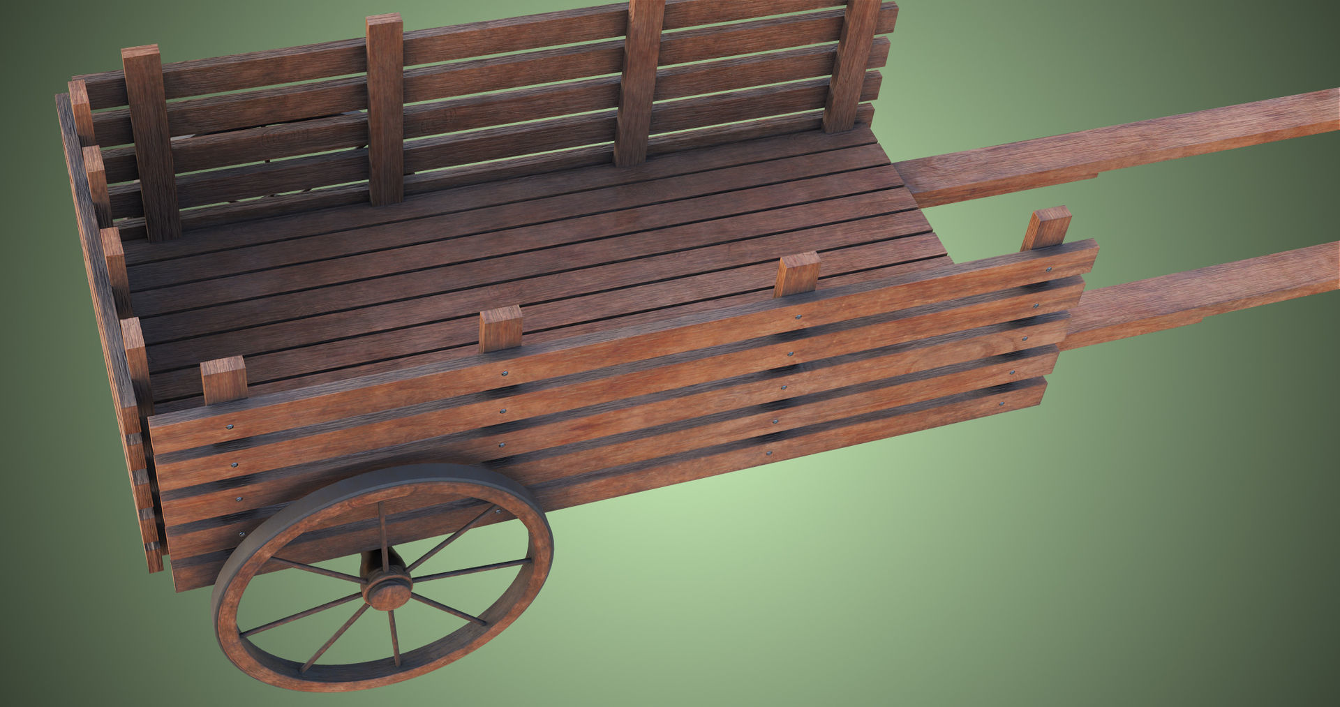 Wooden Cart04 All PBR Unity UE Textures Included Low-poly 3D model_31