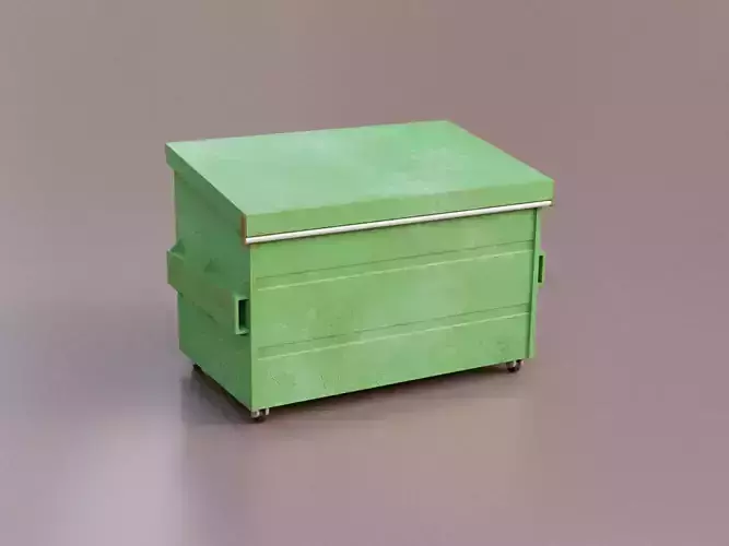 Dumpster Lowpoly Highly Detailed Texture