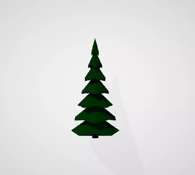 Low-poly tree christmas 3D print model_0