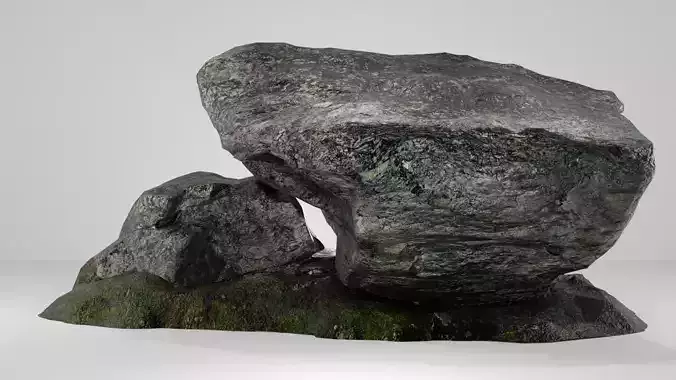 Rock 3D model Low Poly PBR sculpture of