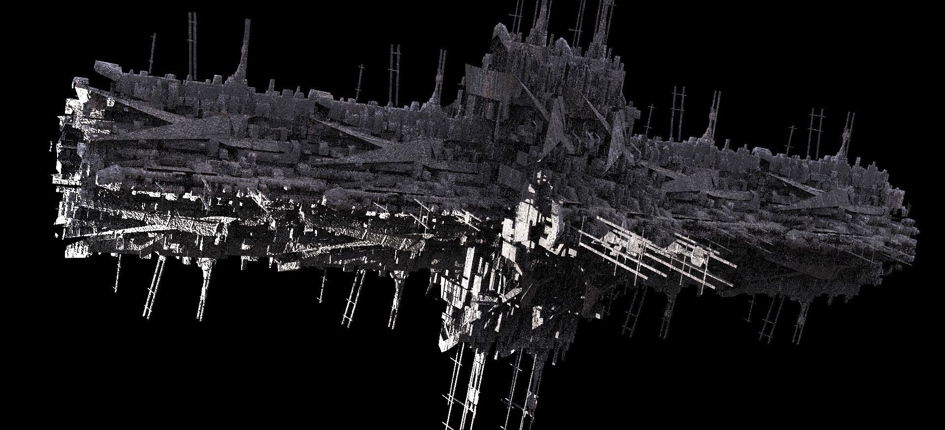 Mega Sci-Fi city Space station 3D model_1