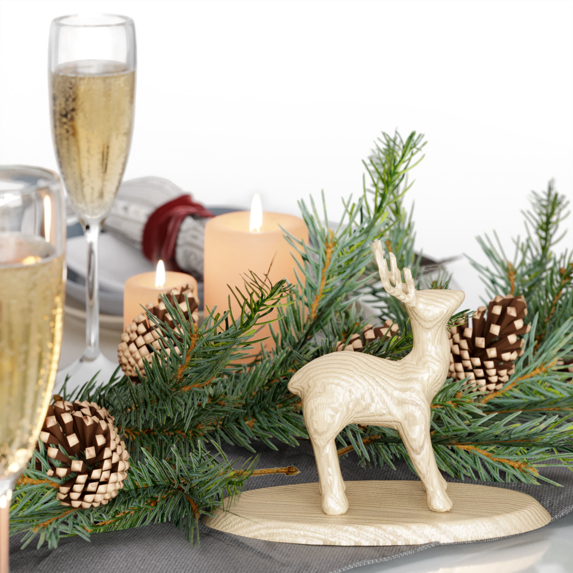 New Years serving 3D model_2