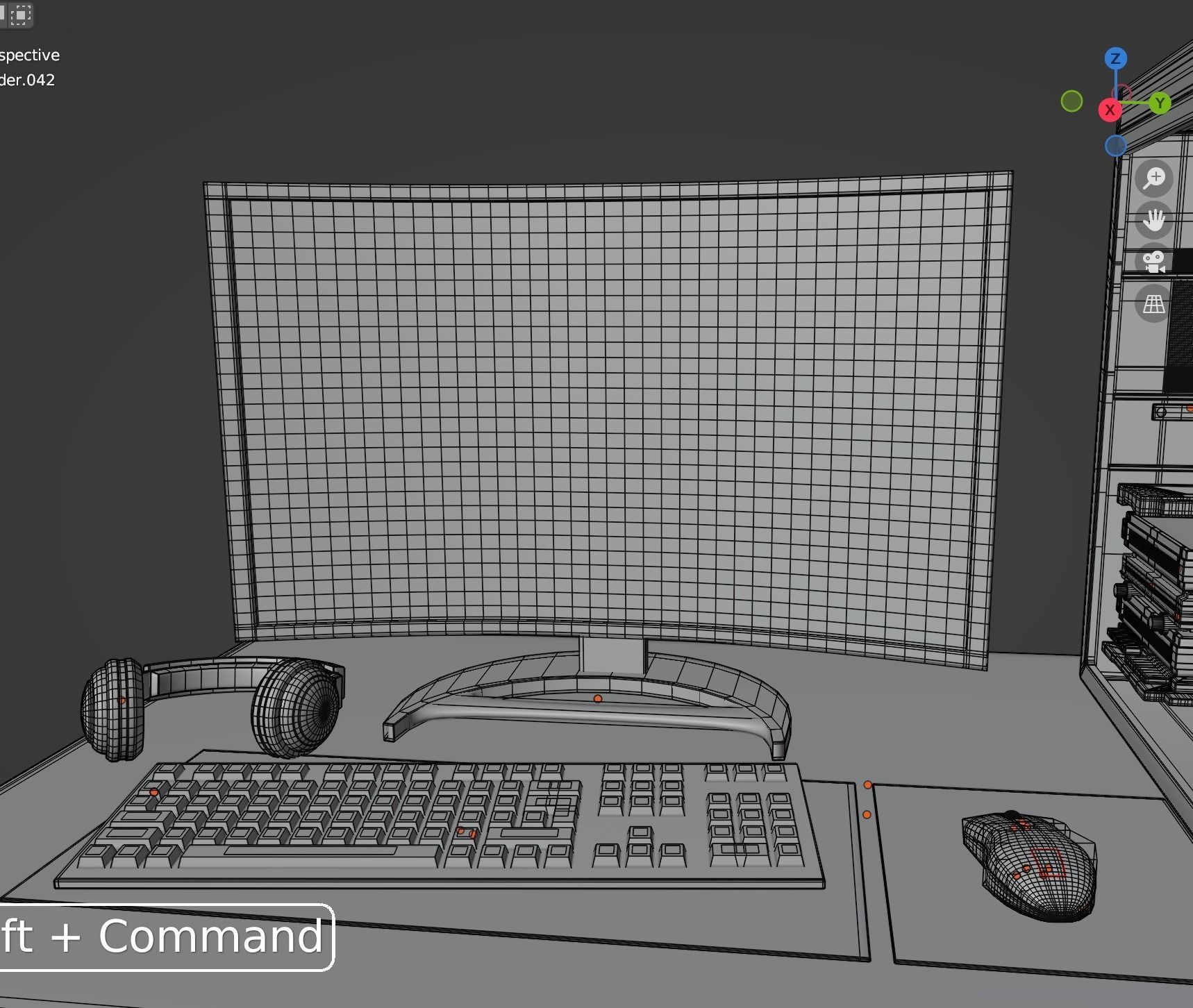 Computer Gaming Desktop PC Low-poly 3D model_9