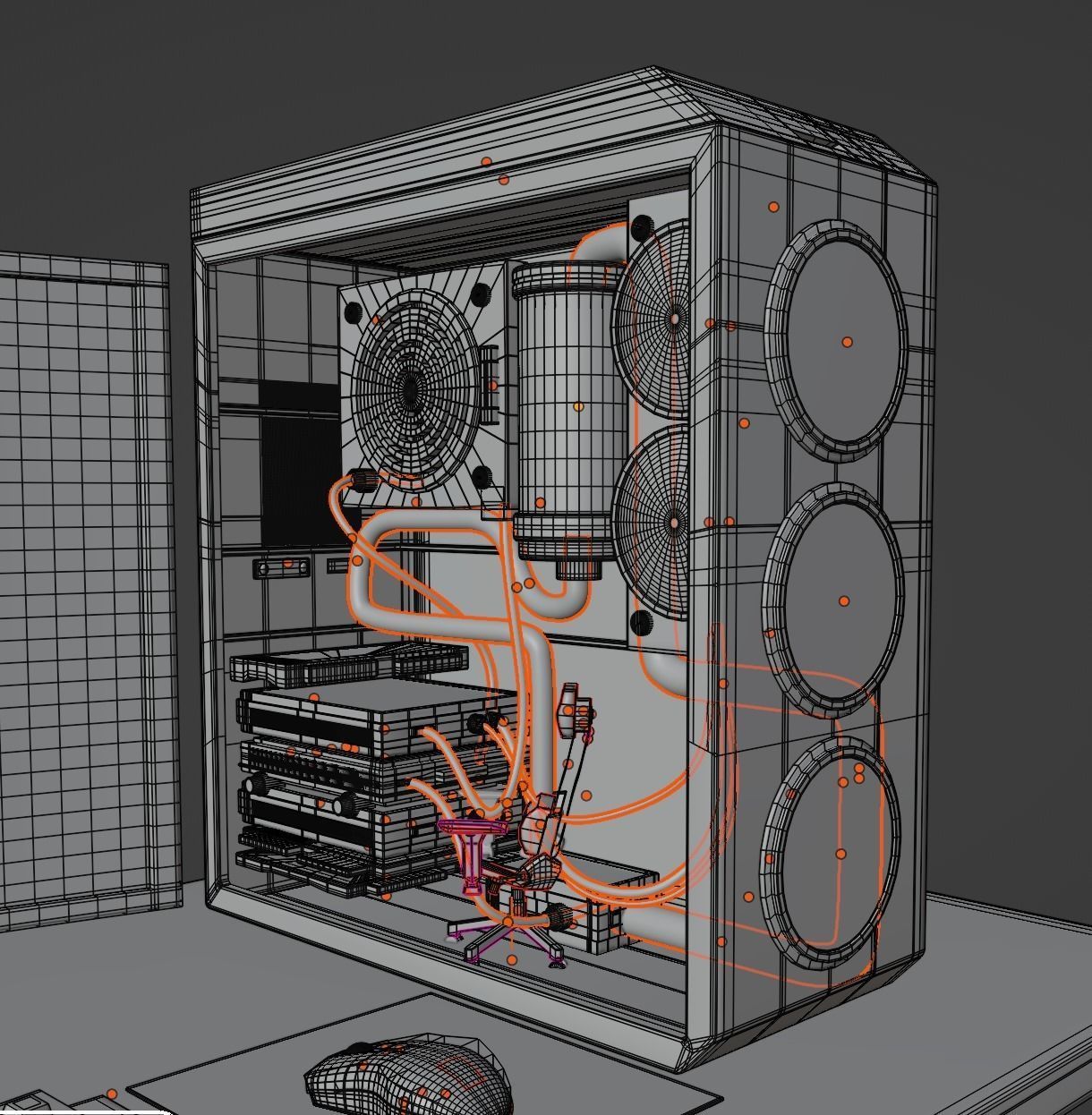 Computer Gaming Desktop PC Low-poly 3D model_10