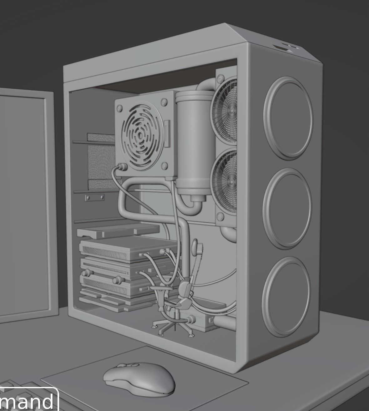 Computer Gaming Desktop PC Low-poly 3D model_7